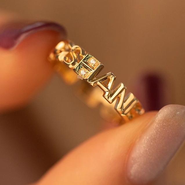 “Your Name” Handmade Customized Couple's Ring Customizable with Full Name