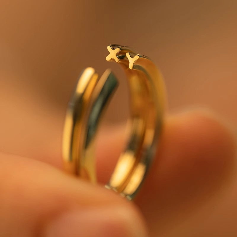 Pair Wedding Rings 18k Gold Wedding Bands Couples Custom Rings Custom Name Rings