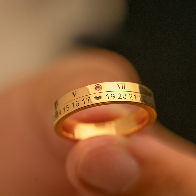 18K Gold Customized Wedding Rings Proposal Rings Couple Rings Engraved Anniversary Rings