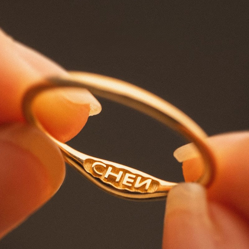 18k Gold Couple Rings Customized Wedding Rings Engraved Name Rings